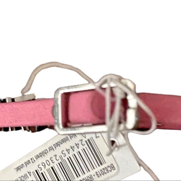 Bcbg Generation Pink leather bracelet with “#LUCKY” Small Silver letters NWT - Picture 2 of 3
